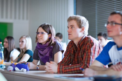 Students paying attention to their affective diversity class.