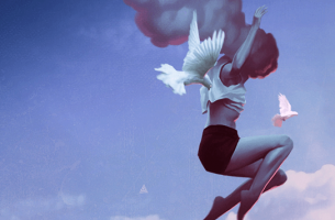 woman jumping