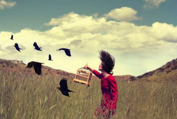woman setting birds free as a symbol of healing a wound of betrayal