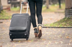 woman with suitcase
