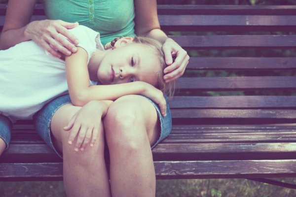 Girl on mum's lap