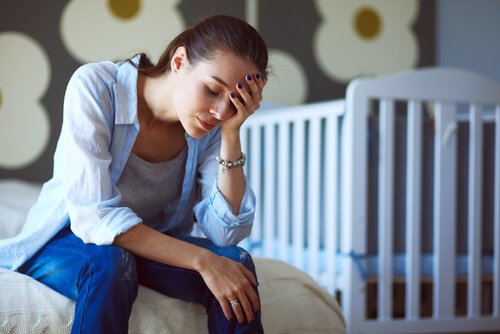 Mother with burnout