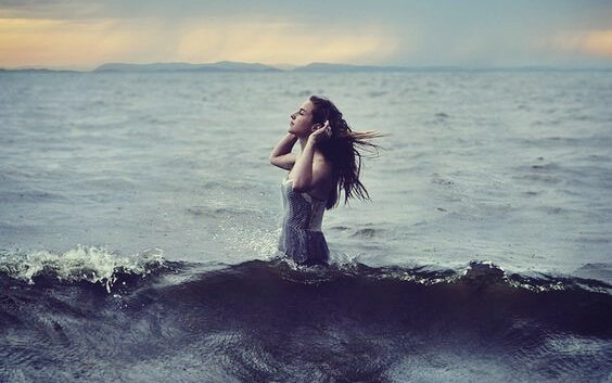 Woman in water