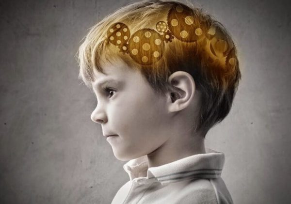 Cogs inside boy's brain