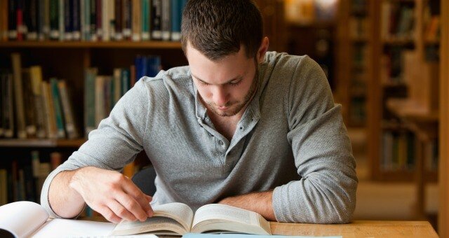 Boy studying