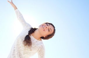 woman being happy single