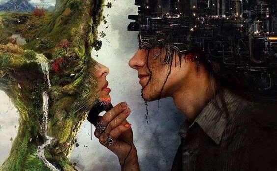 couple looking into each other's eyes