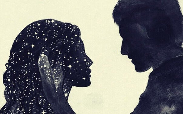 two partners looking at each other