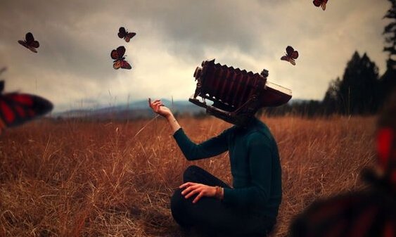 Man with camera on his head