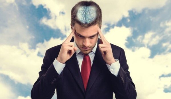 Man concentrating and trying to use self-healing.