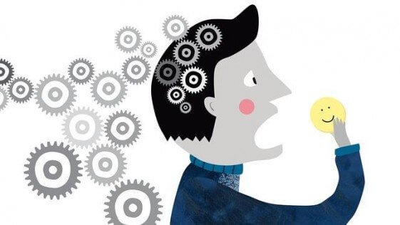 Man eating smiley face.