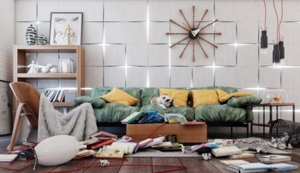 Untidiness in a house