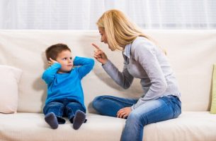 Mother yelling at her kid.