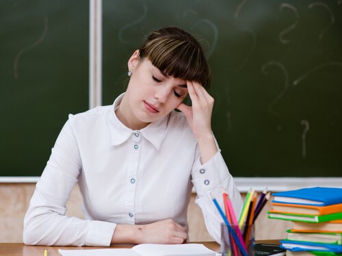 teacher stressed at work