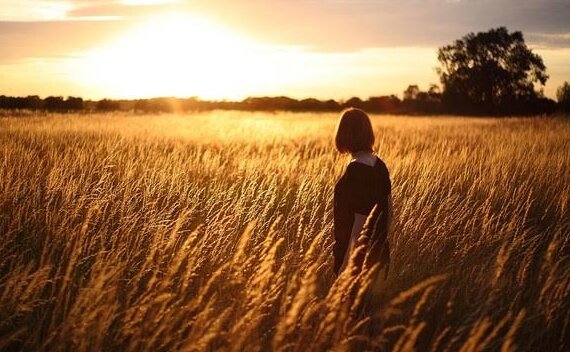 Woman in a wheat field
