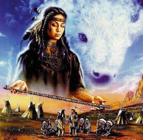 White Buffalo Calf Woman painting.