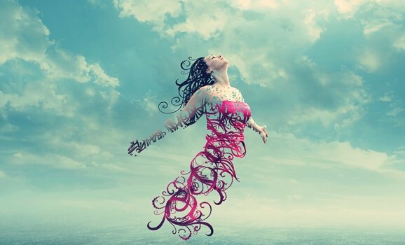 Flying woman.