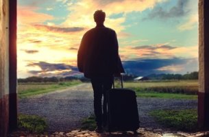 Boy with a suitcase.
