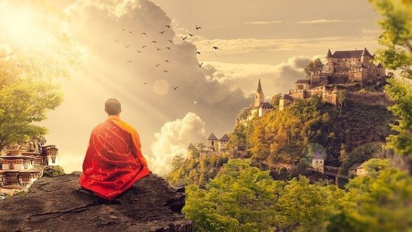 buddhist monk meditating