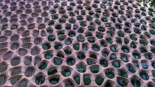 Building with holes and trypophobia.