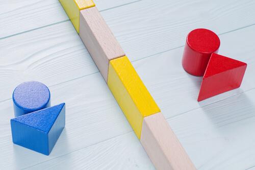 køn symboliseret ved klodser