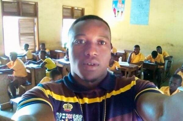 Mr. Kwadwo, the ghanaian teacher in his classroom.