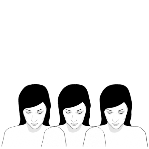 Three women looking at each other.