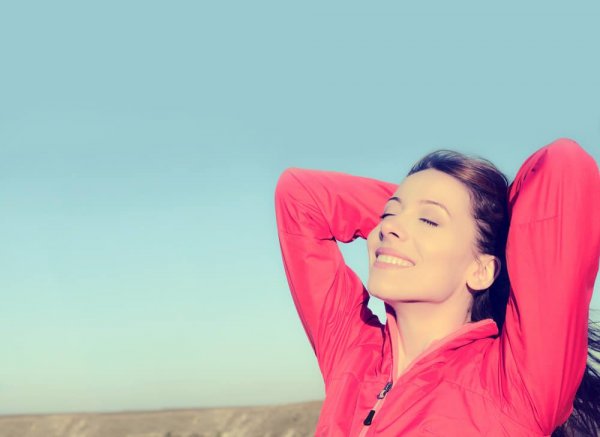 A happy woman in the picture who doesn't need to prove anything to anyone.