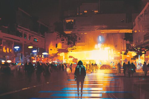 Man walking in the city.
