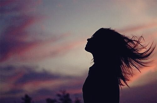 Girl with the wind in her hair.