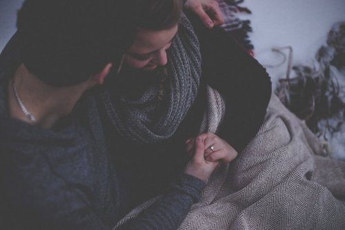 Couple doing gestures.
