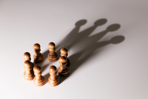 A few chess pieces.