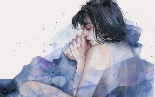 Illustration of a woman sleeping.