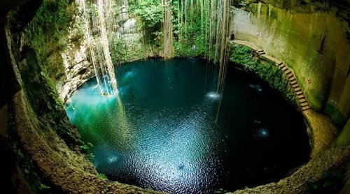 A Mexican cenote in the Yucatan.