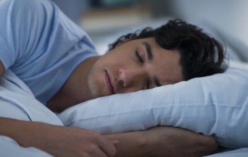 A man asleep.
