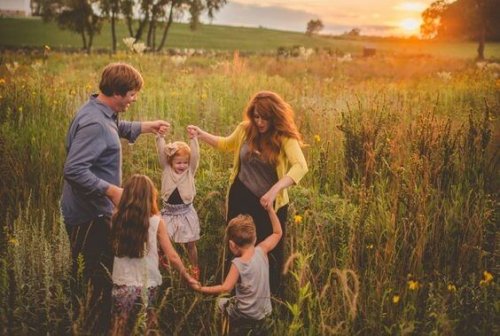 Family time outside.