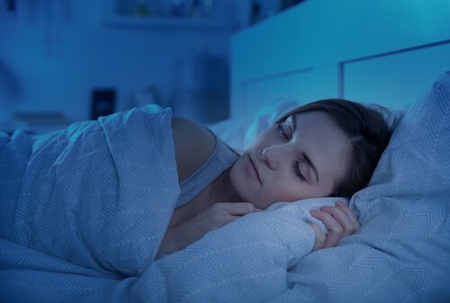A woman sleeping.