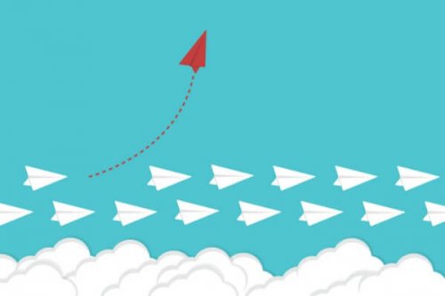 Red paper airplane representing wanting to change a habit.