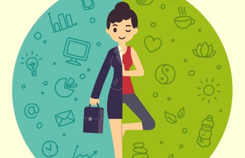 A woman practicing mindfulness.