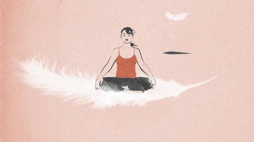 A woman thinking about mindfulness.
