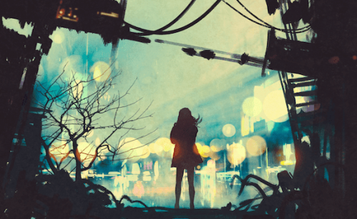 A woman using her intuition and instinct.