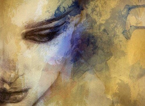 An image of a woman who is afraid.