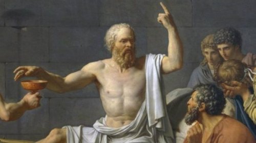 Socrates lecturing.