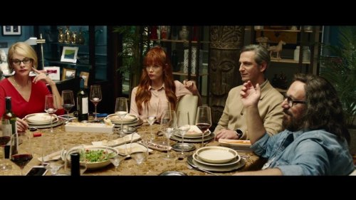 A group of friends having dinner.