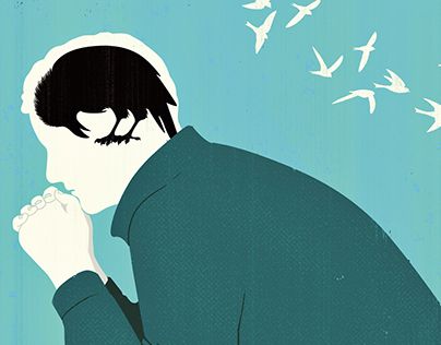 A man with a crow inside his head.