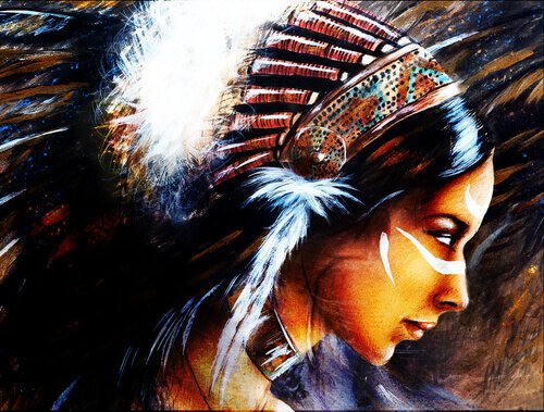 A Native American warrior woman.