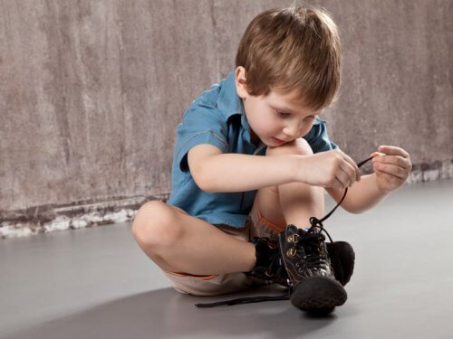 Hyperactive children can have a hard time tying shoelaces.
