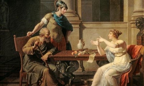 Socrates and Xanthippe.