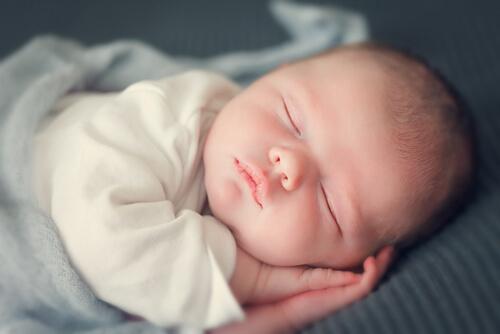 A baby sleeping.