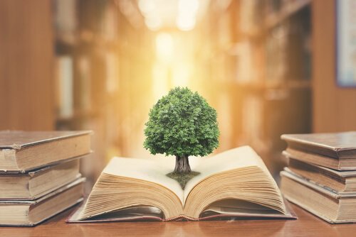 Book with a tree.
